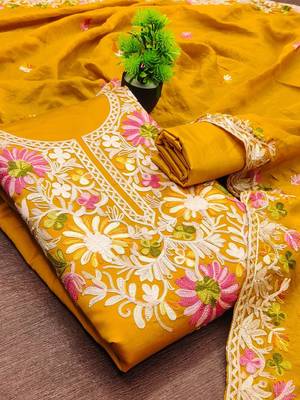 embroidered unstitched dress material 1