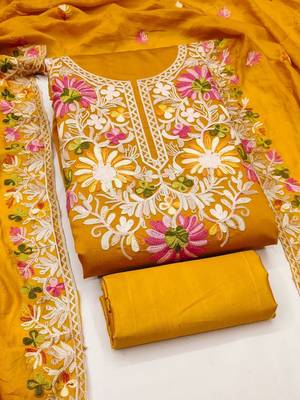 embroidered unstitched dress material 2