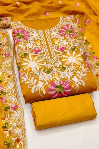 embroidered unstitched dress material