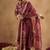 Burgundy printed pure cotton kurta trouser dupatta set