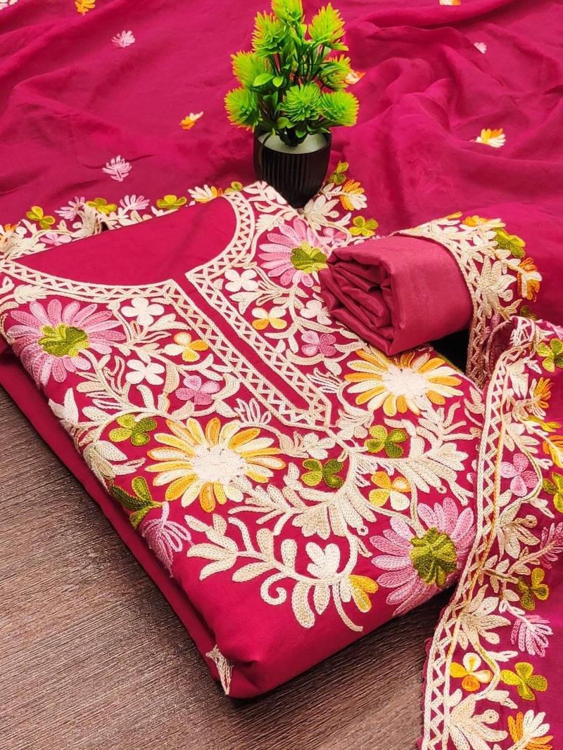 Embroidered Unstitched Dress Material