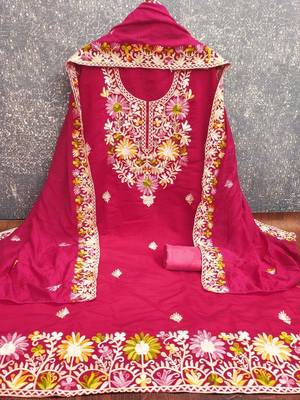 Embroidered Unstitched Dress Material 3