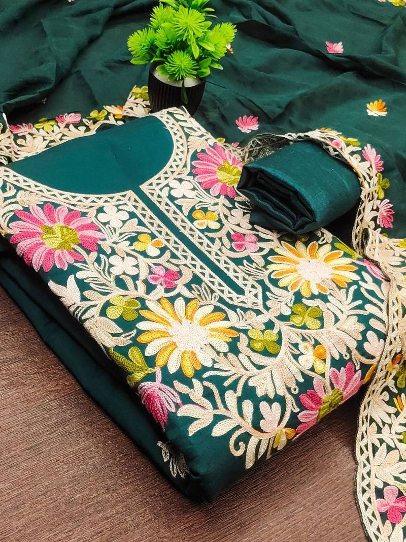 Embroidered Unstitched Dress Material