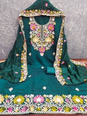 Embroidered Unstitched Dress Material 3