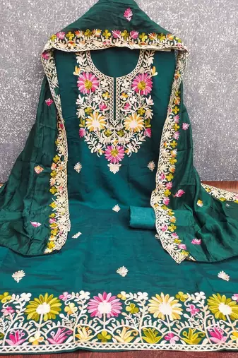 embroidered unstitched dress material