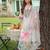 White embroidered cotton blend kurta trouser dupatta set