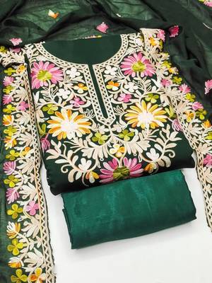 embroidered viscose rayon unstitched dress material 2