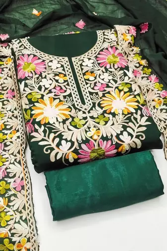 embroidered viscose rayon unstitched dress material