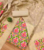 floral woven design unstitched dress material
