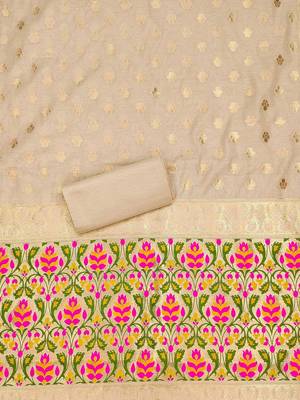floral woven design unstitched dress material 4