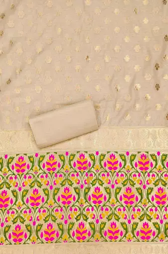 floral woven design unstitched dress material
