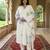 Off white printed linen kurta trouser dupatta set