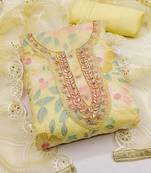 floral embroidered beads and stones unstitched dress material