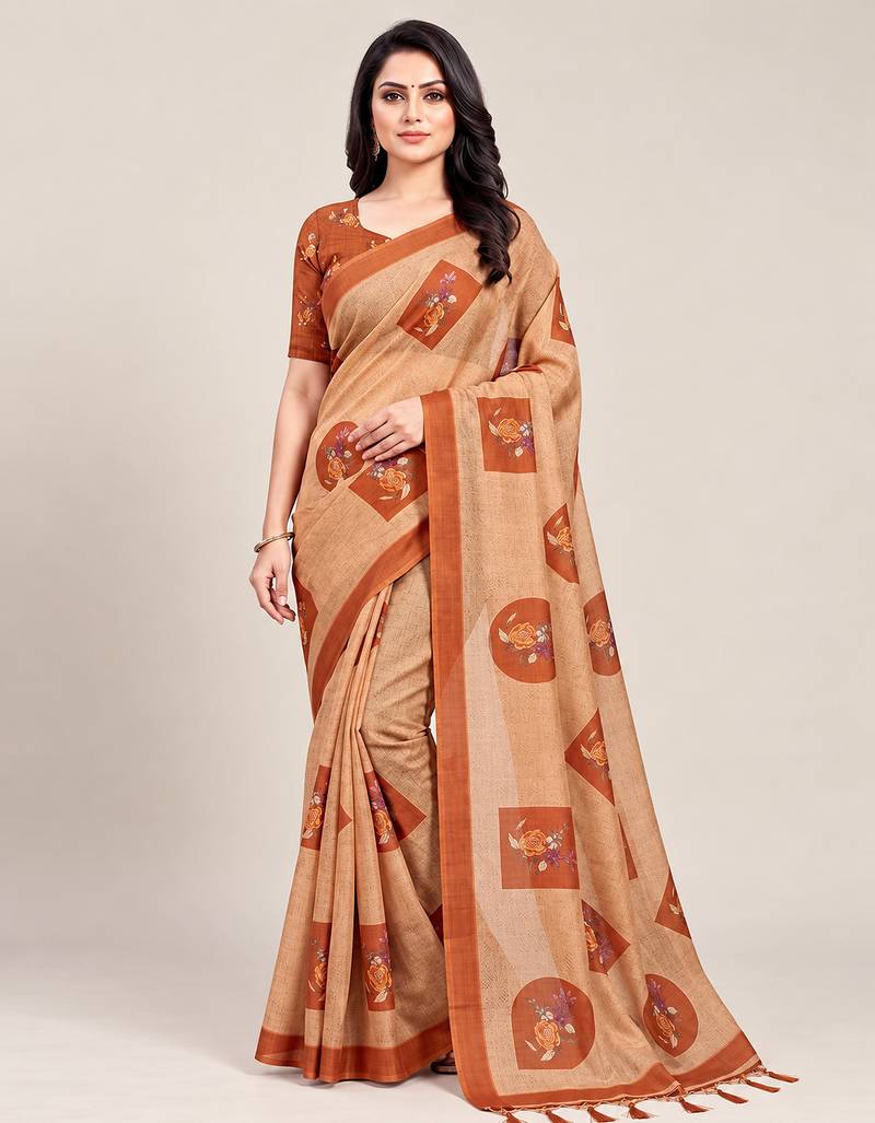 chiku erod soft with fancy digital print with tissue saree