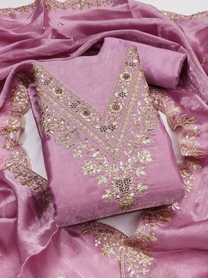 embroidered unstitched dress material 2