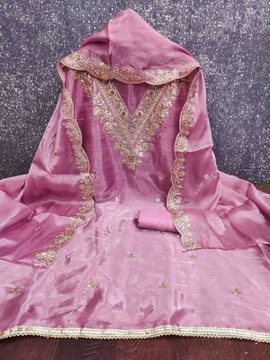 embroidered unstitched dress material 3