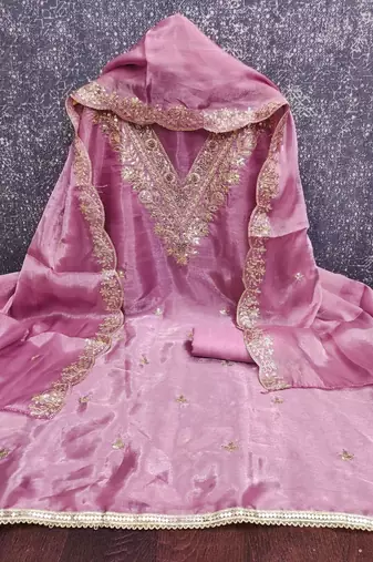 embroidered unstitched dress material