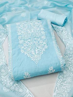 Floral Embroidered Unstitched Dress Material 1