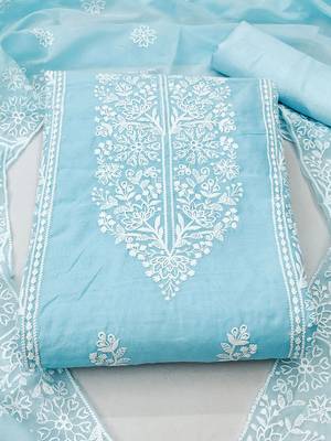 Floral Embroidered Unstitched Dress Material 2