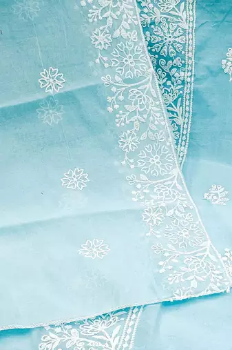 floral embroidered unstitched dress material