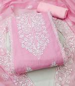 floral embroidered unstitched dress material