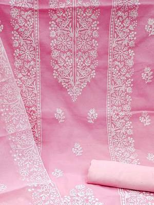 floral embroidered unstitched dress material 4