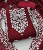 floral embroidered unstitched dress material