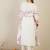 White embroidered pure cotton kurta trouser dupatta set