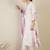 White embroidered pure cotton kurta trouser dupatta set