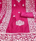 ethnic motifs embroidered zari unstitched dress material