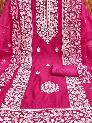 ethnic motifs embroidered zari unstitched dress material 2
