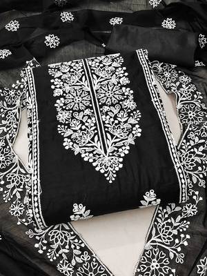 ethnic motifs embroidered unstitched dress material 1