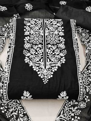 ethnic motifs embroidered unstitched dress material 2