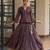 Brown chanderi embroidered top and skirt set