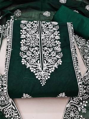 floral embroidered zari unstitched dress material 2
