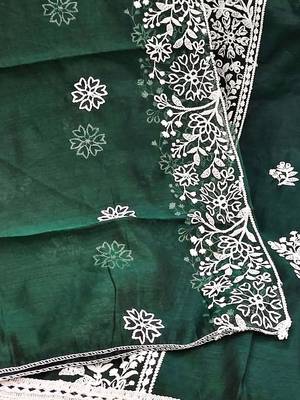 floral embroidered zari unstitched dress material 4