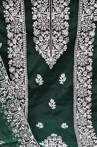 floral embroidered zari unstitched dress material