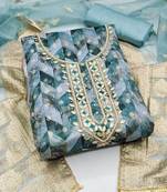 embellished organza unstitched dress material