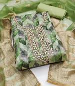 ethnic motifs woven design beads and stones organza unstitched dress material