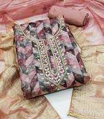 chevron printed gotta patti organza banarasi unstitched dress material