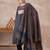 Black printed pure cotton kurta trouser dupatta set