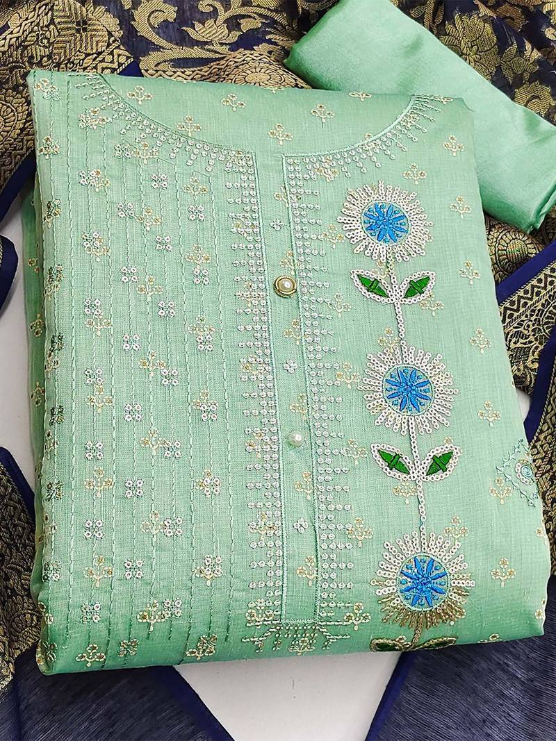 Embroidered Unstitched Dress Material