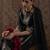 Black embroidered silk blend kurta trouser dupatta set