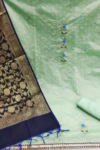 embroidered unstitched dress material