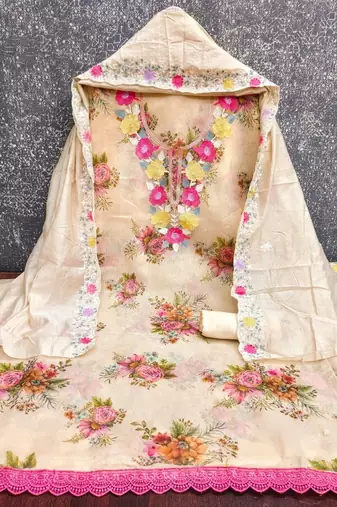 embroidered organza unstitched dress material