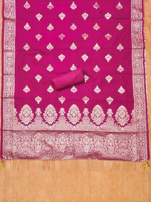 women peach embellished organza unstitched kurta & pant with dupatta dress material 3