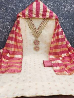 embroidered unstitched dress material 1