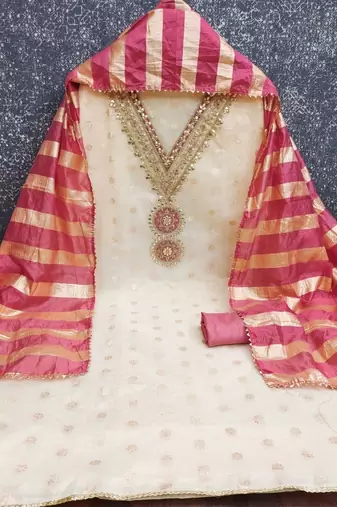 embroidered unstitched dress material