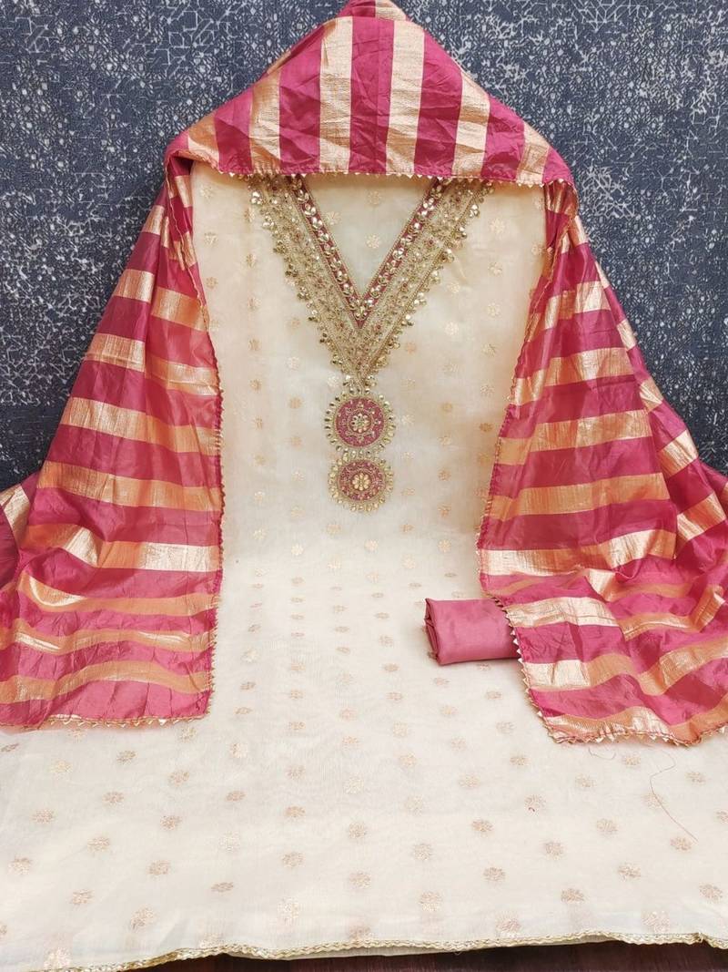 Embroidered Unstitched Dress Material