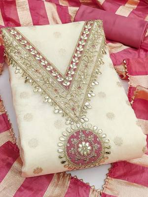 embroidered unstitched dress material 2